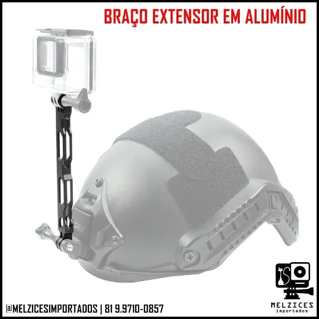 Braço Extensor em Alumínio 16cm Para GoPro e Similares