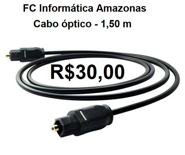 Cabo óptico 1,5m 30,00 / 3m 50,00 (leia descrição do anúncio!!!)