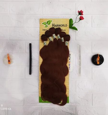 Cabelo Organico Ondul 55cm 16" 18 20 20 18 16 260g  Tela - Cor (#33) - Foto 2
