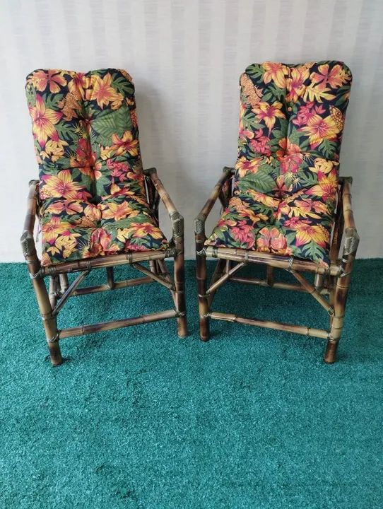 cadeiras de bambu poltronas de jardim varanda sabada área externa gourmet - Foto 4