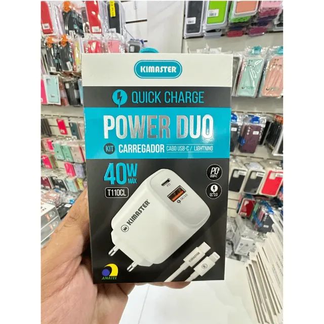 Kit Carregador Turbo Usb e Usb C + Cabo Para IPhone T110CL - Kimaster  cod: 3761