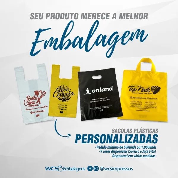 Sacolas plásticas personalizadas 