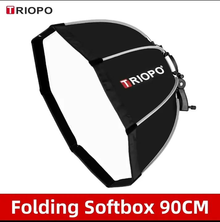 Softbox Triopo dobrável 90cm para Iluminação Fotográfica