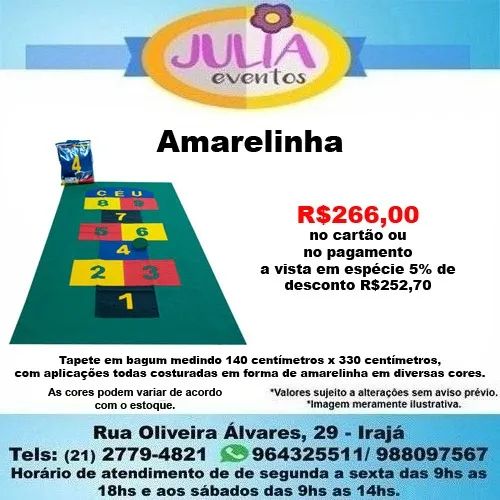 Amarelinha Tapete Infantil 