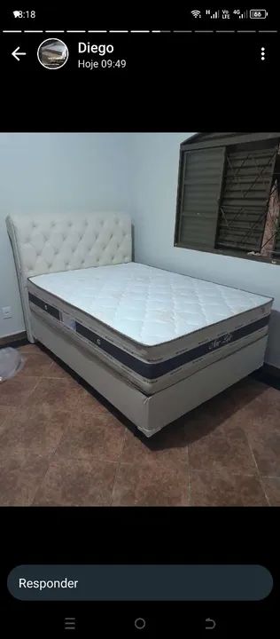 Cama box casal com colchão molas ensacadas New Life 