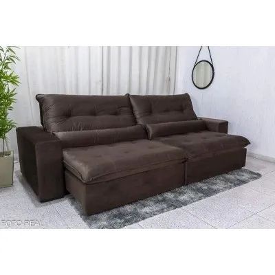 Sofá Retrátil Reclinável 2.90m Molas Bonnel Soft rf3788 - Foto 3