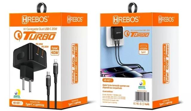 Fonte Turbo 40w Duplo Usb C + Cabo Para iPhone 11 12 13 14 - Foto 3