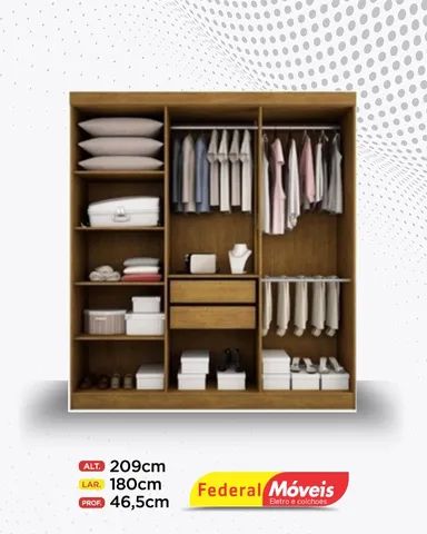 Guarda Roupa Casal 6 Portas 2 Gavetas Super Lindo Fazemos Entrega  - Foto 2