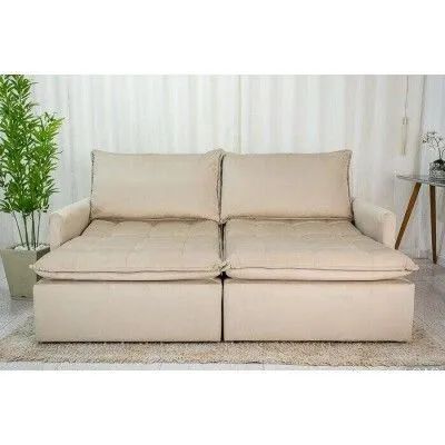 Sofá Cama Retratil Reclinavel Molas Bonnel  2.15m Veludo rf5528m - Foto 3