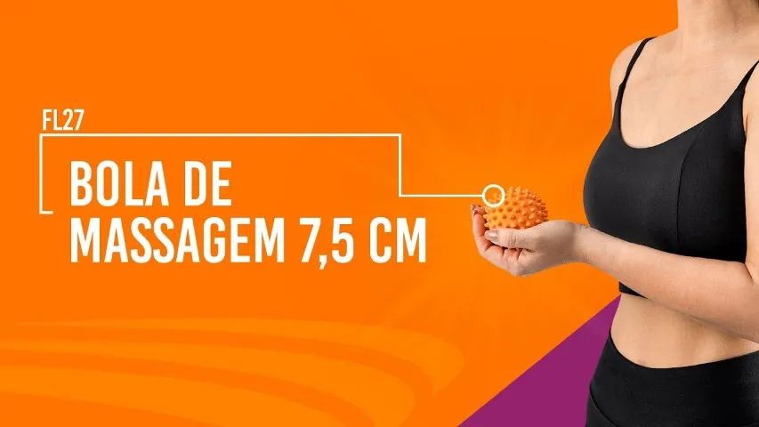 bola cravo para massagem 7.5 cm LARANJA rígida com esferas Hidrolight - Foto 5
