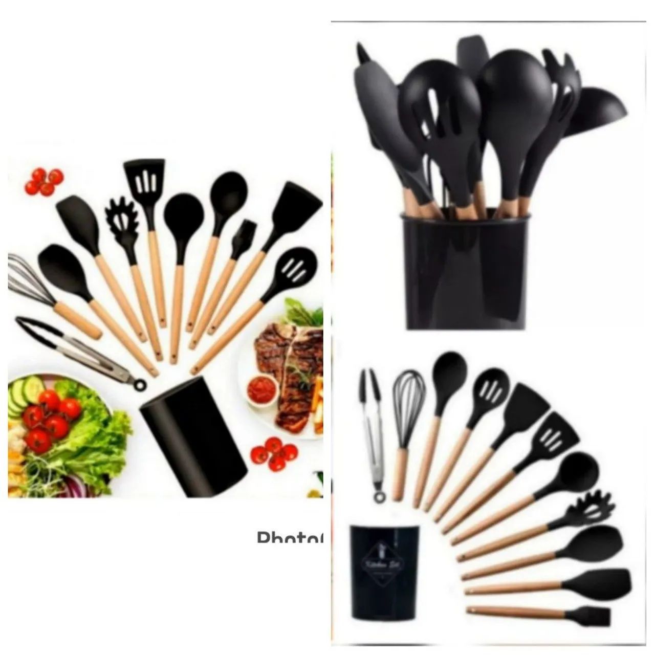 Kit de colheres de silicone <br>Kit de cilicone Com 11 peças <br>Ótima qualidade produtos novos