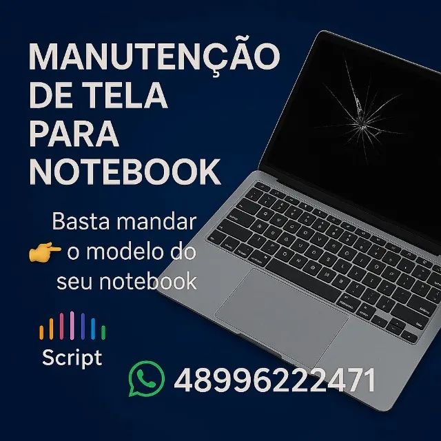 Troca de tela para Notebooks