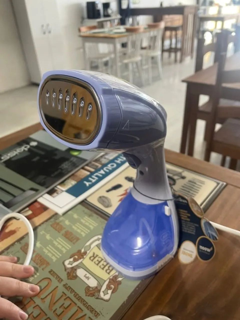 Passadeira A Vapor Portátil Britânia Bvp02l 127v Azul/branco - Foto 4