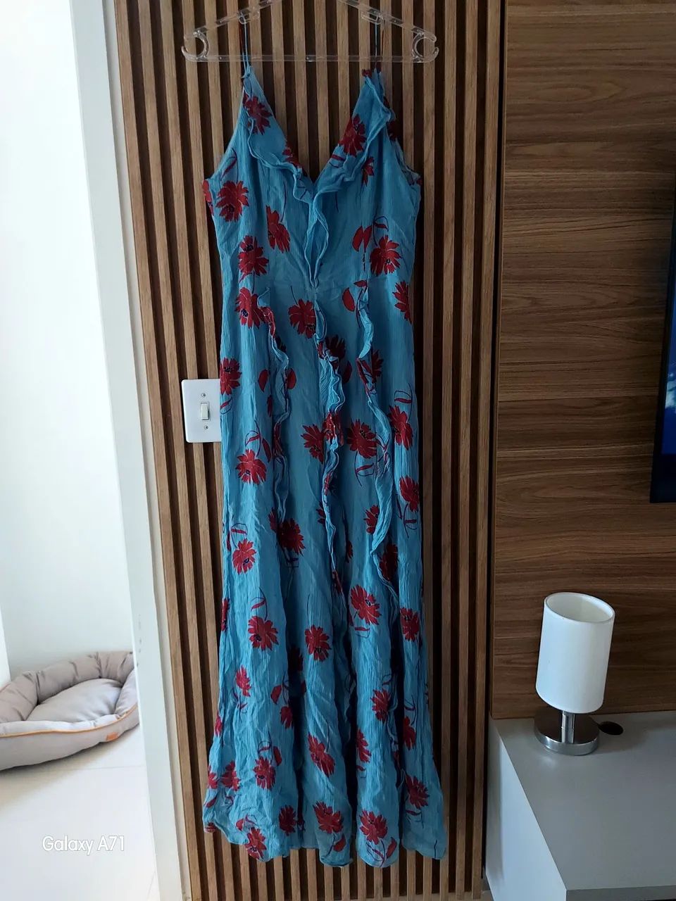 Vestido Longo Azul Floral - Maria Filó