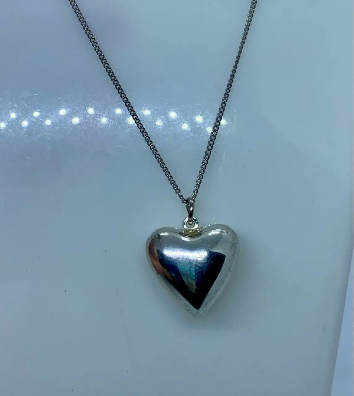 Colar de Coração Prata Elegante