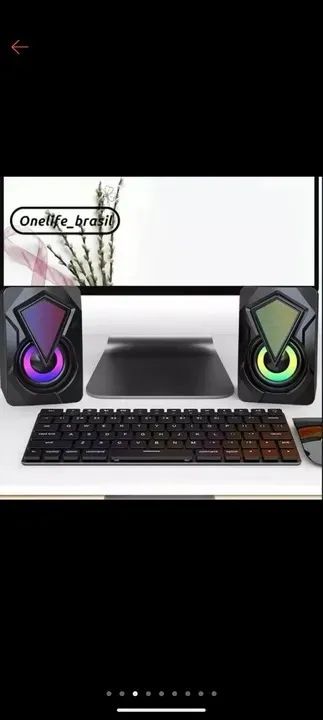 Caixa de Som para Computador com rgb - Foto 2