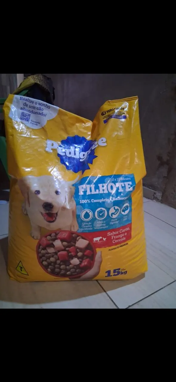 Ração Pedigree Filhote 15kg - Sabor Carne, Frango e Cereais