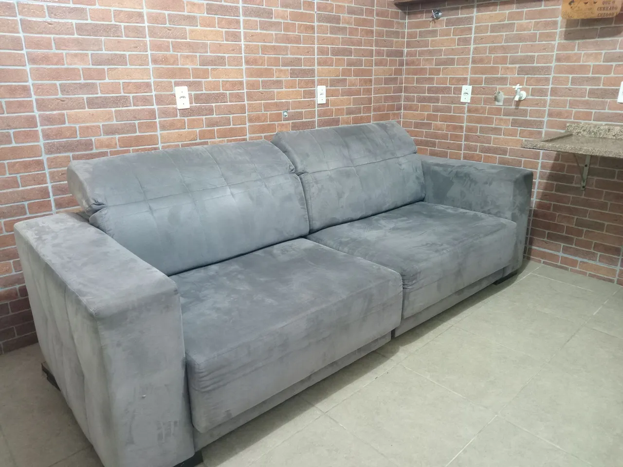 Sofá Cinza Confortável para Sala
