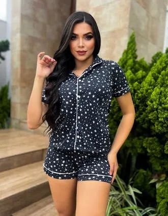 Baby doll estampado americano suede com gola várias estampas
