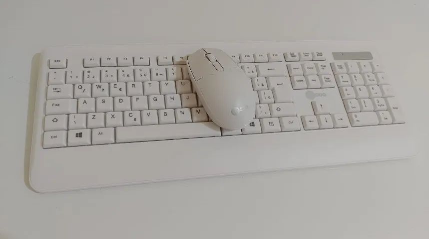Kit Teclado E Mouse Sem Fio Lecoo Kw202 Usb Abnt2 Cor Branco - Foto 2