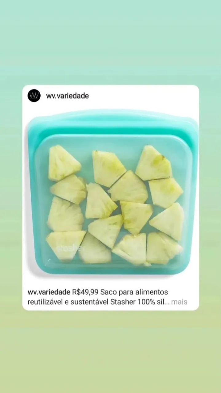 Saco para alimentos reutilizável Stasher 100% silicone