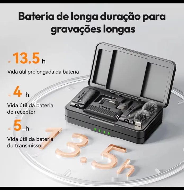 Microfone Ulanzi A100 Wireless - Captação de Áudio Profissional<br> - Foto 4