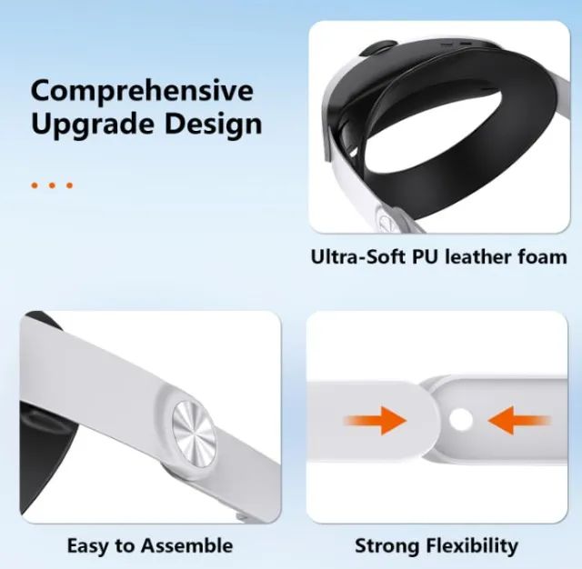 Elite Strap com Bateria de 10000mh RGB para Oculus/Meta Quest 2/3/3S, Suporte Ajustável - Foto 4