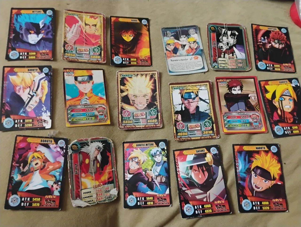Lote de 83 cards cartas maioria do Naruto e algumas Dragon Ball 