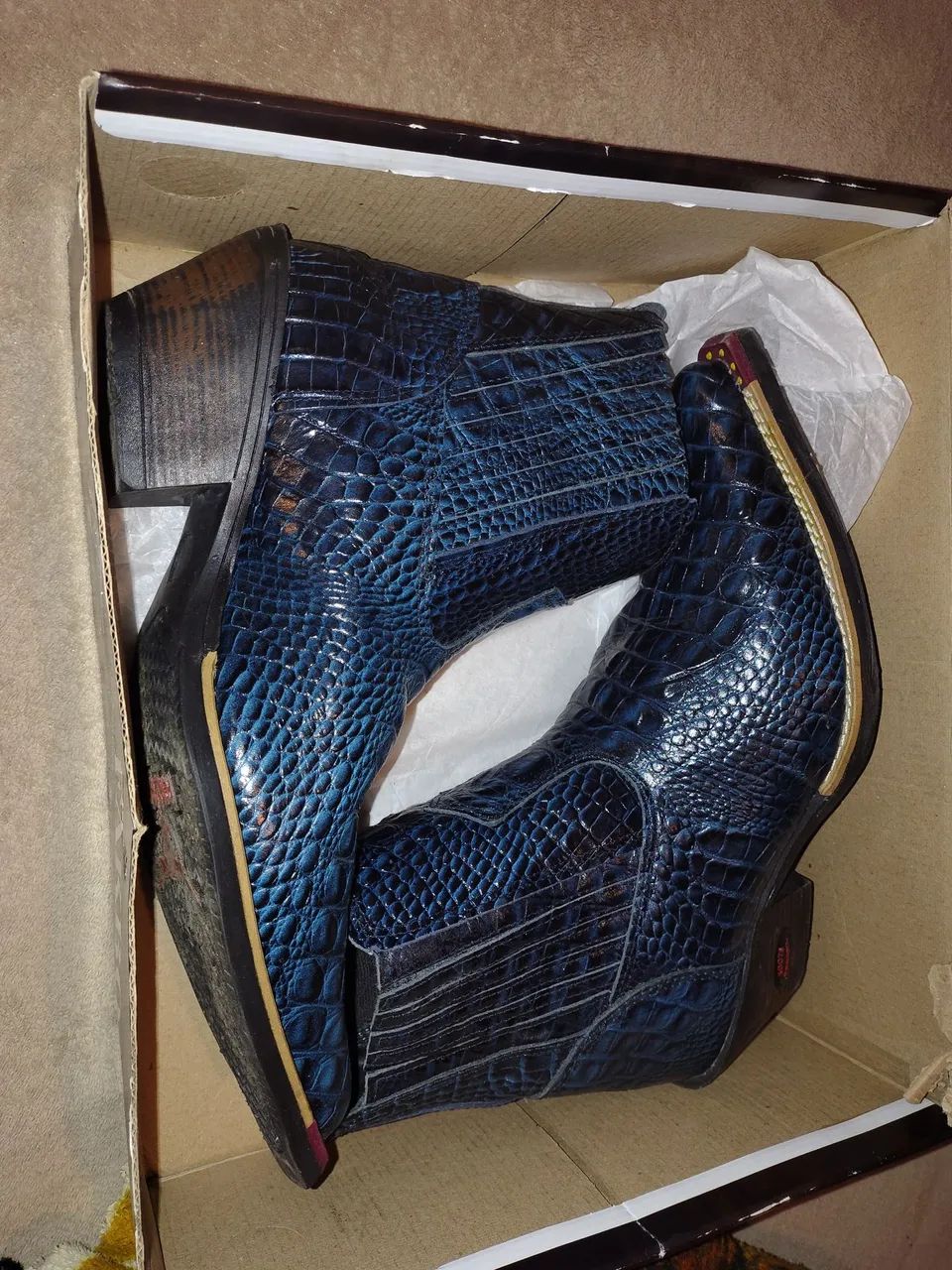 250,00Botas de couro azul exótico