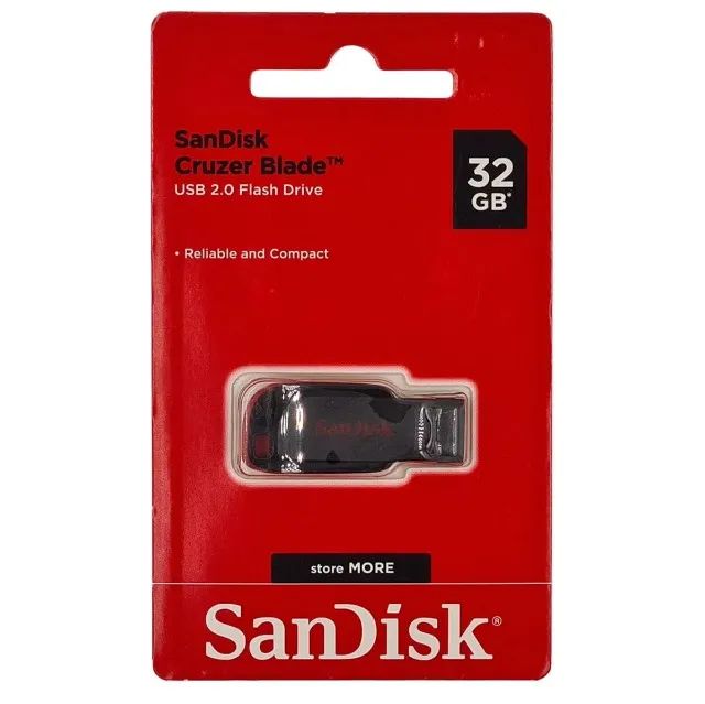 PenDrive Original SanDisk Cruzer Blade 32GB Usb 2.0 SDCZ50-032G-B35 Flash Drive Pc