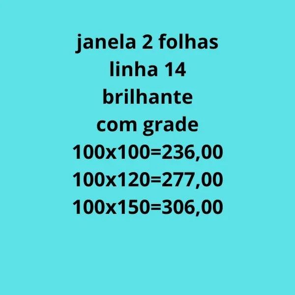 janela de aluminio 2 folhas linha 14 com grade brilhante - Foto 2