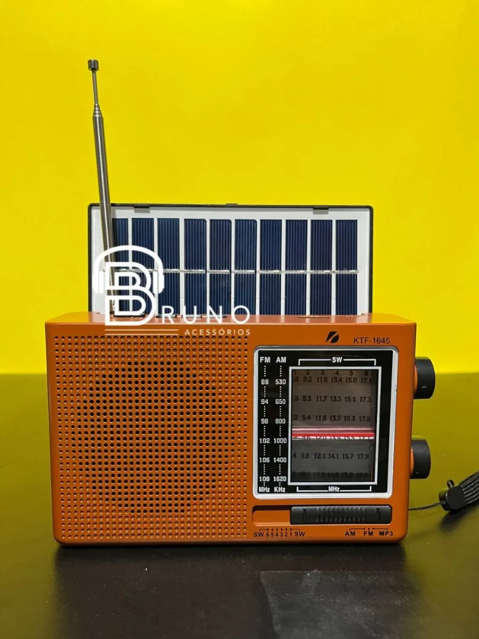 Rádio Retrô Solar Com Bluetooth, USB e entrada auxiliar
