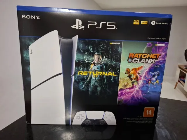 Console PlayStation 5 Digital Slim Branco 1TB Returnal e Ratchet e Clank