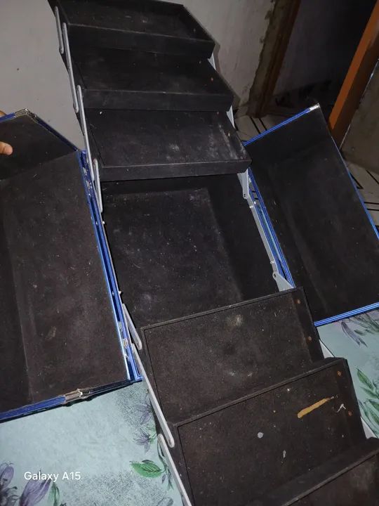 Maleta de Maquiagem Azul - Foto 4