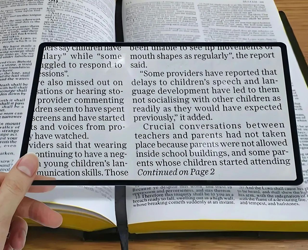 Lupa de ampliação de leitura