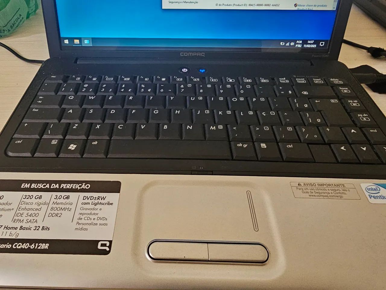 notebook compaq CQ40-61288 -  dual core- ssd 230gb- 4GB RAM - Foto 3