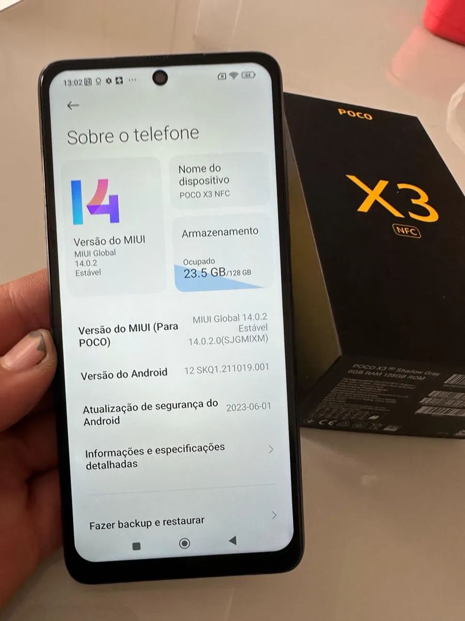 Celular POCO X3 NFC 128GB - Tela AMOLED 120Hz