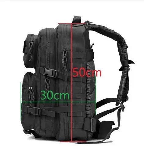 Mochila Tática Preta Grande Resistente e Impermeável 50l. NOVA - Foto 5