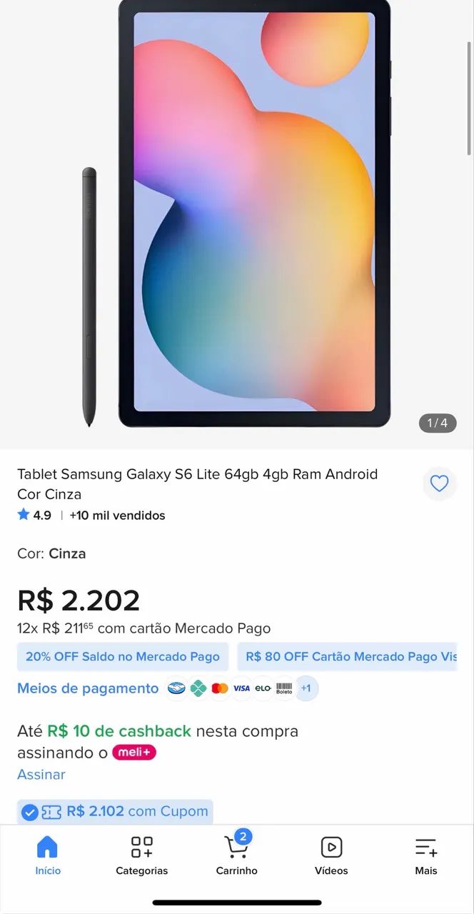 Vendo Tablet Samsung S6 Lite - Foto 4