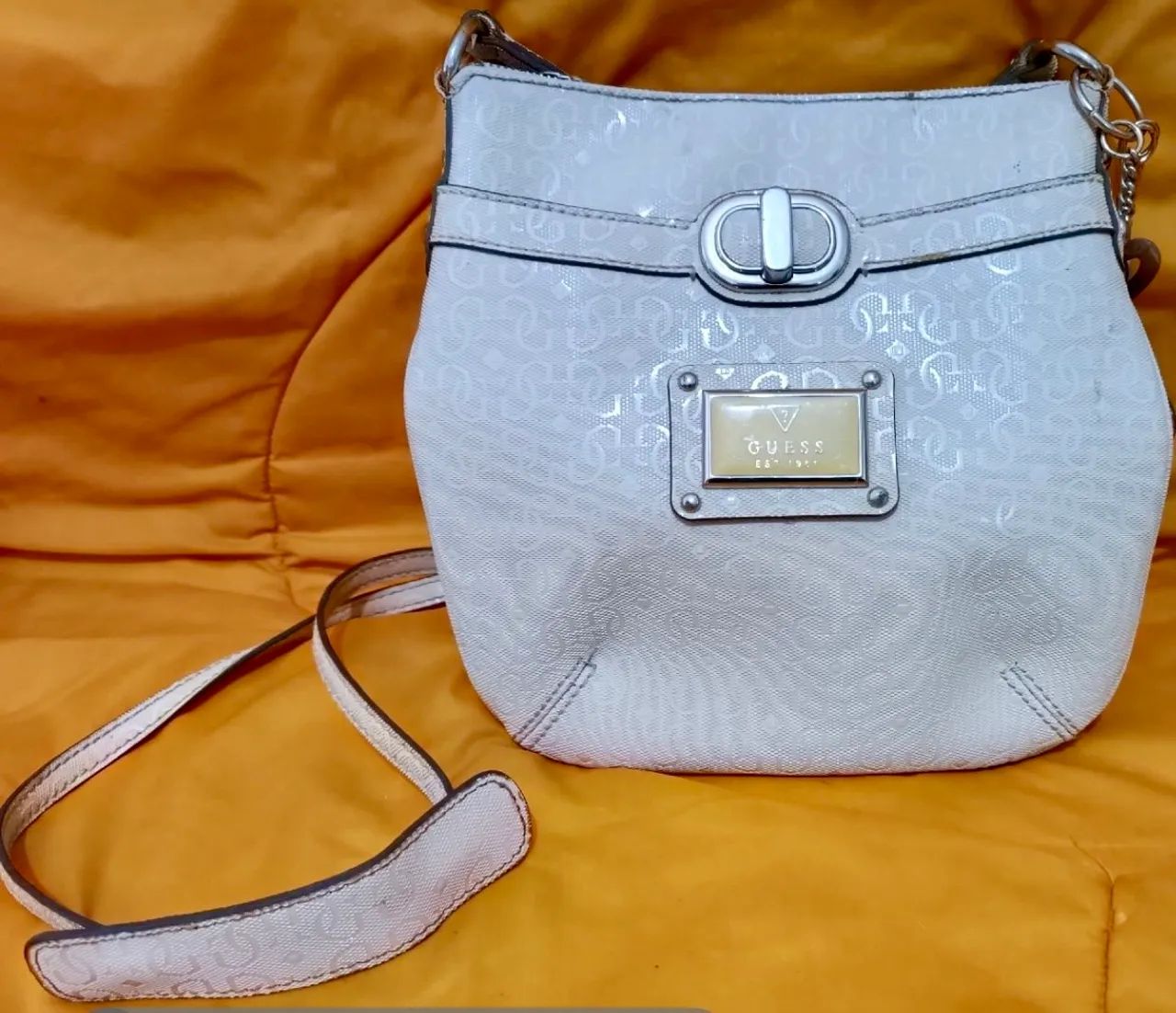 Bolsa Couro Vintage Itália Guess 
