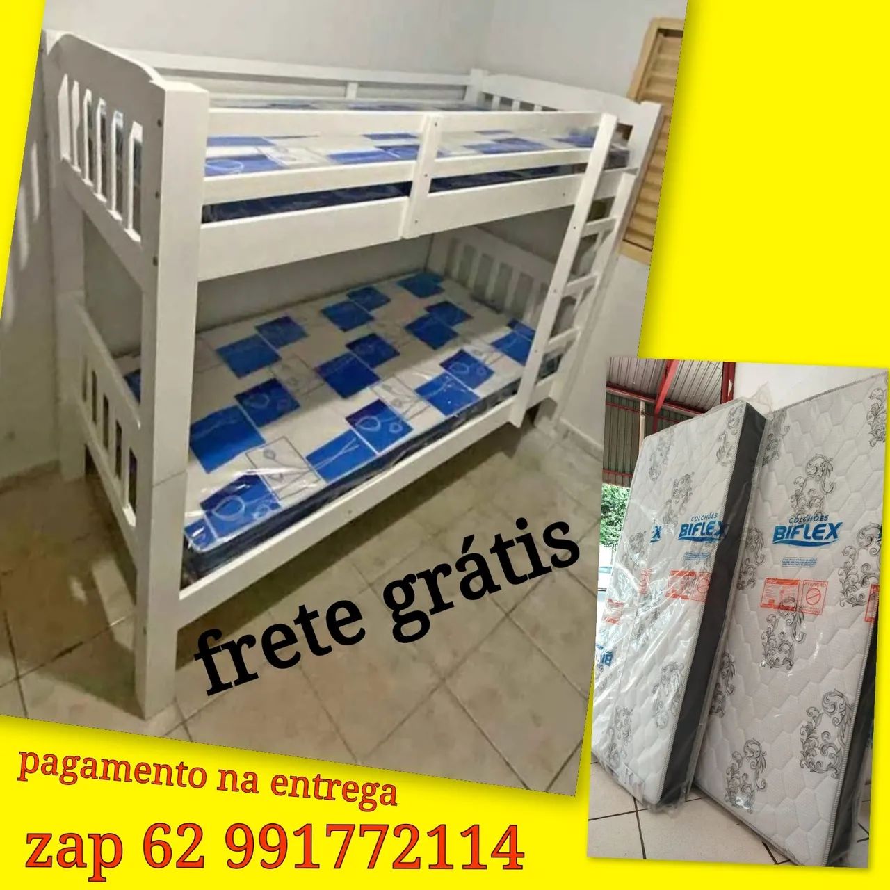 Promoção BELICHE MADEIRA MACIÇA 2 COLCHÃO D20 