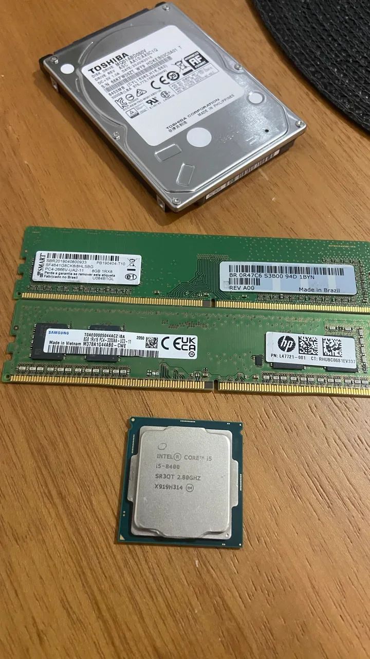 Kit Pc  processador Intel Core i5-8400 (16gb 2x8gb) hd 500gb toshiba de brinde