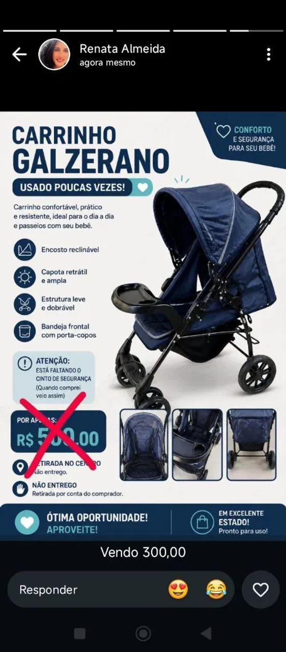 Carrinho de bebê Galzerano