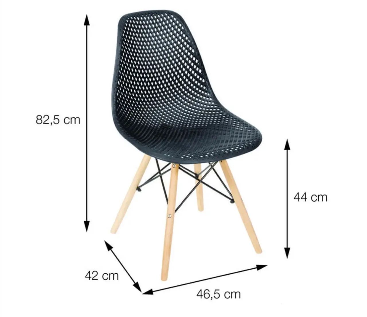 Cadeira Eames Eiffel Preta Vazada - Foto 5