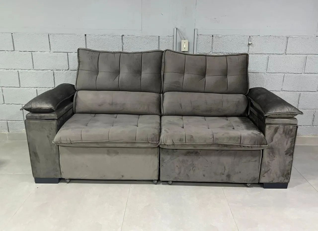 Sofá Retrátil e Reclinável 2,25 Mts Pronta Entrega Espuma D33  - Foto 2