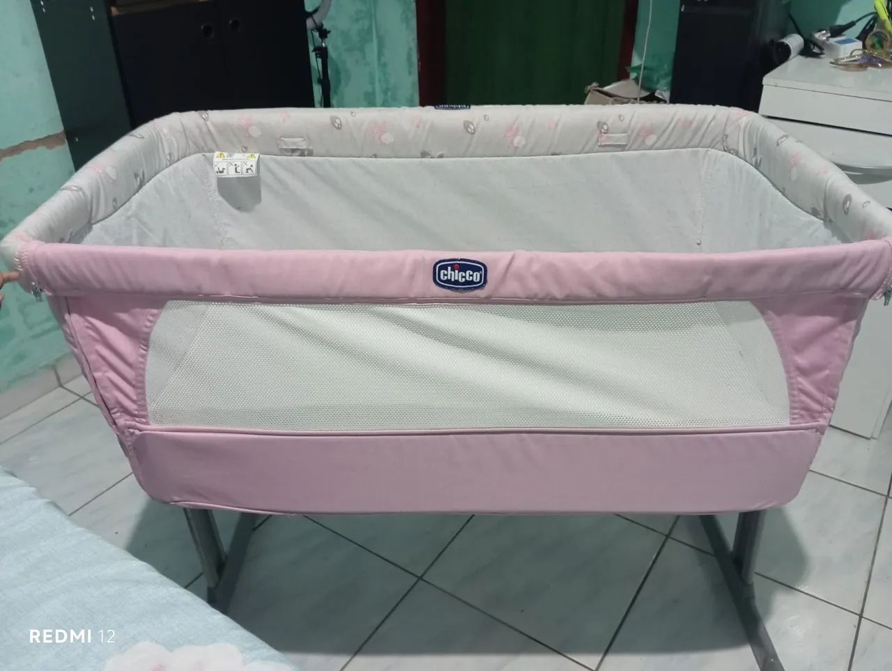 Berço Acoplado Rosa - Lindo e Conservado - Foto 5