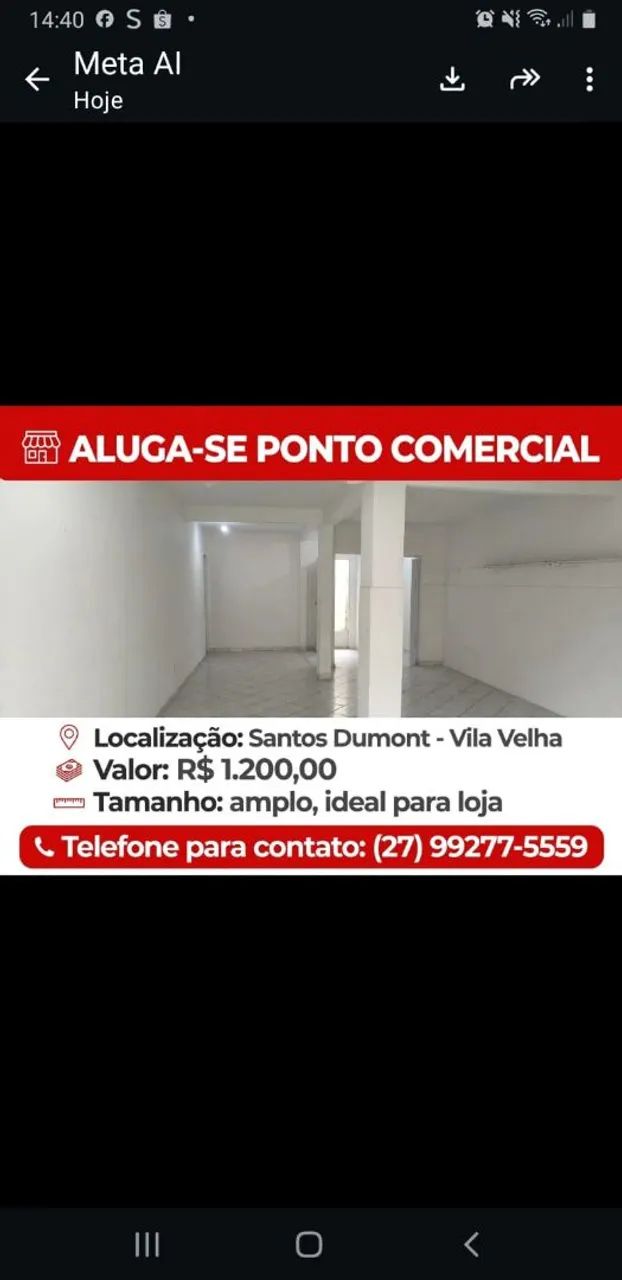 Alugo para comércio 