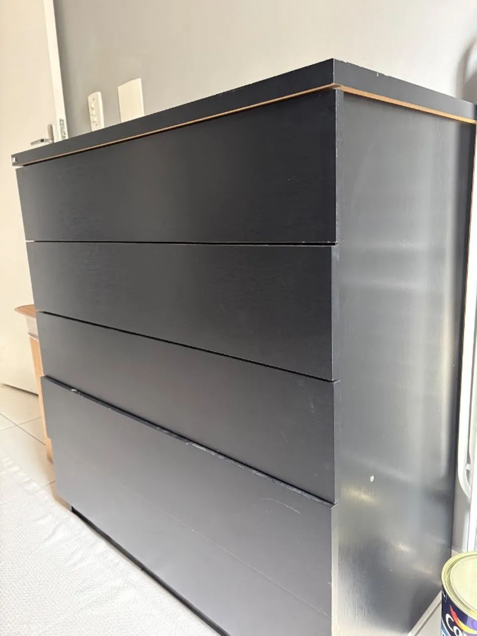 Cômoda Preta com 4 Gavetas - Foto 3