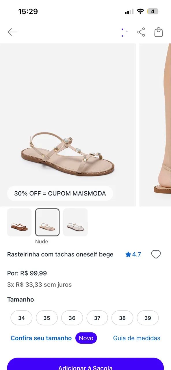 Rasteira tam 35 C&A  - Foto 5