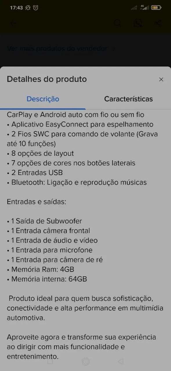 Multimídia carplay 9 polegadas zera  - Foto 5